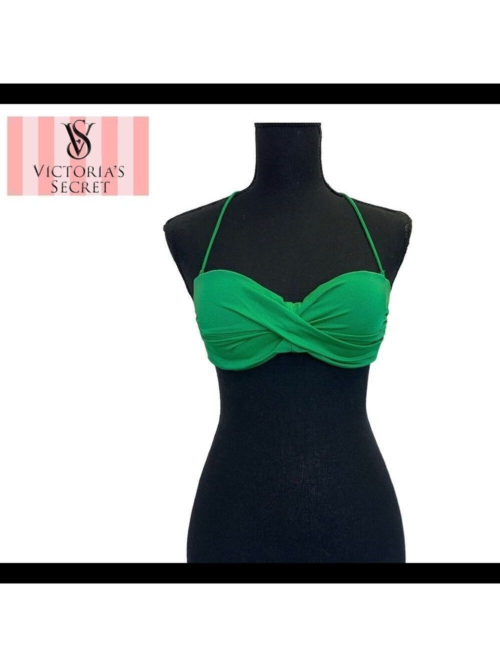 VICTORIA’S Secret Bombshell Green padded twist front bikini top Sz 34B🇨🇦🔥